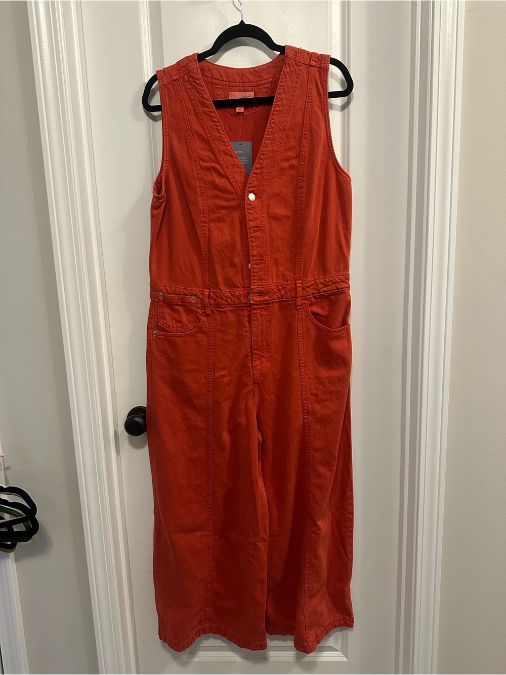 Universal Thread Wide-Leg Sleeveless Jumpsuit in Rust